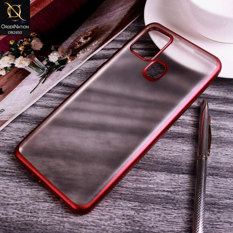 Samsung Galaxy A21s Cover - Red - Matte Colors Look Semi Transparent Soft Case