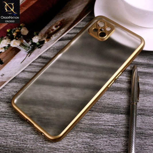 Oppo A92s Cover - Golden  - Matte Colors Look Semi Transparent Soft Case