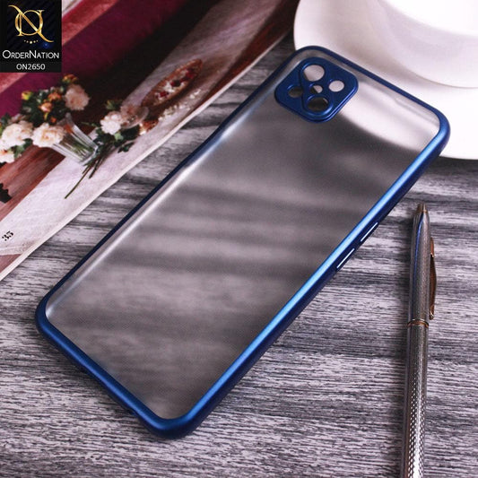 Oppo A92s Cover - Royal Blue  - Matte Colors Look Semi Transparent Soft Case