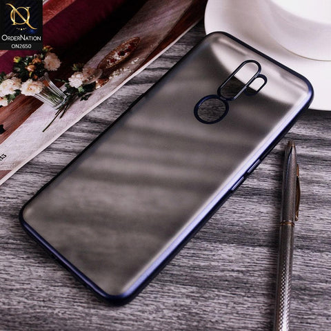 Oppo A5 2020 Cover - Blue - Matte Colors Look Semi Transparent Soft Case