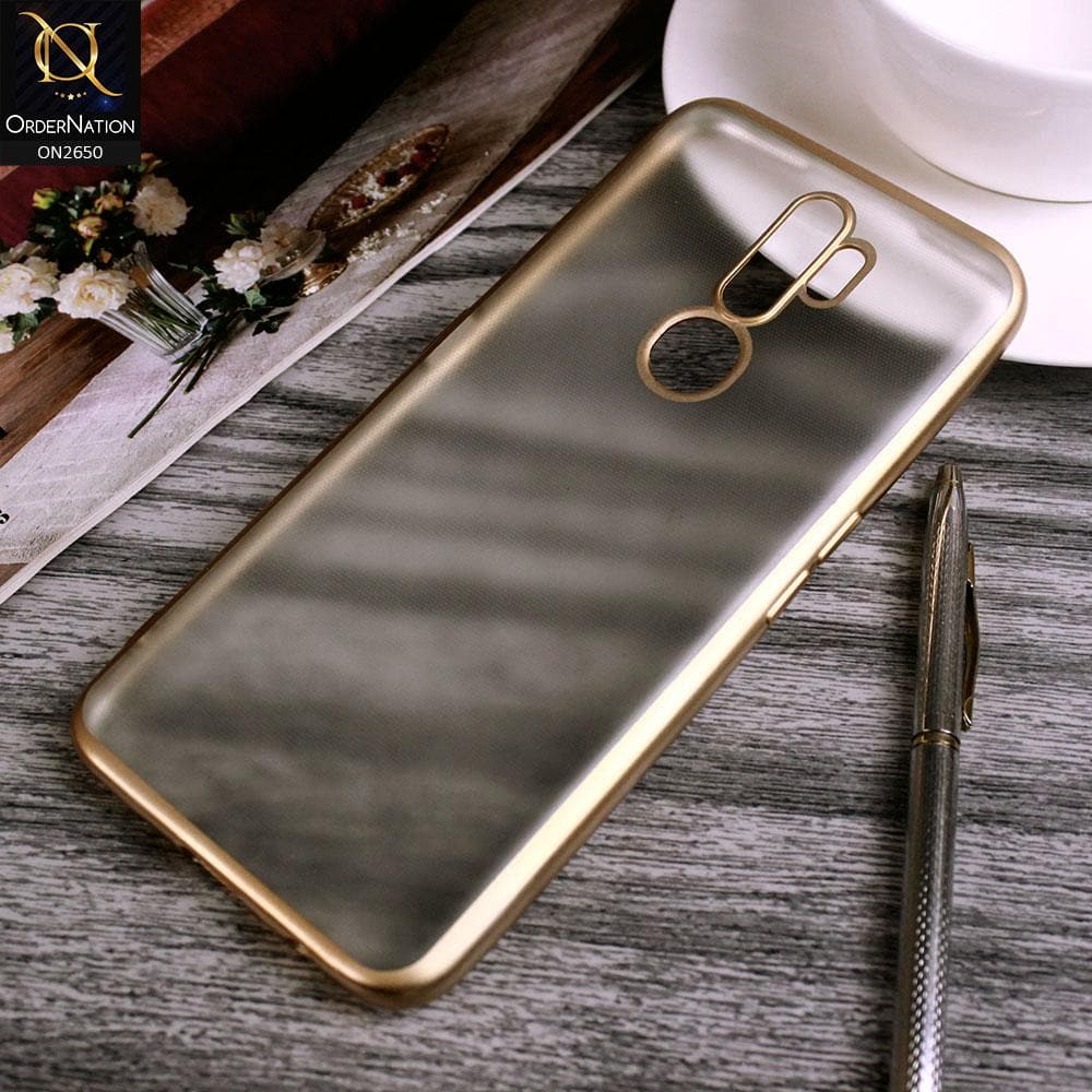 Oppo A9 2020 Cover - Golden - Matte Colors Look Semi Transparent Soft Case