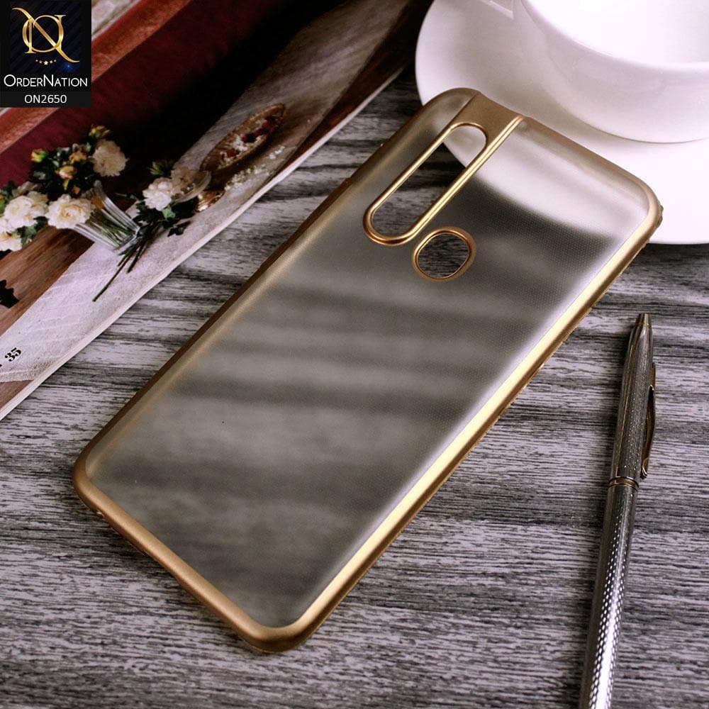 Tecno Camon 15 Premier Cover - Golden - Matte Colors Look Semi Transparent Soft Case