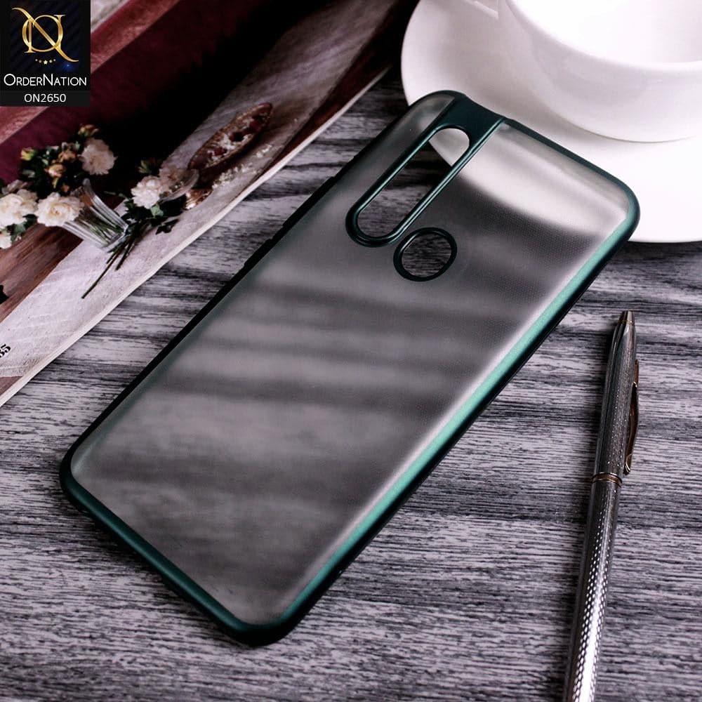 Tecno Camon 15 Pro Cover - Green - Matte Colors Look Semi Transparent Soft Case