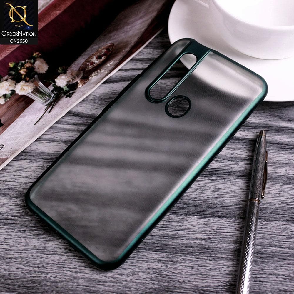 Tecno Camon 15 Premier Cover - Green - Matte Colors Look Semi Transparent Soft Case