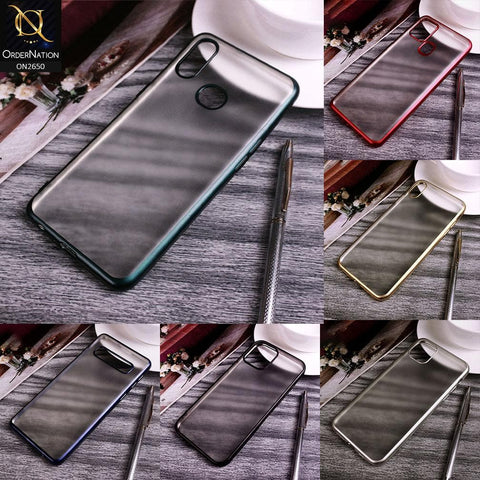 Oppo A8 Cover - Golden - Matte Colors Look Semi Transparent Soft Case