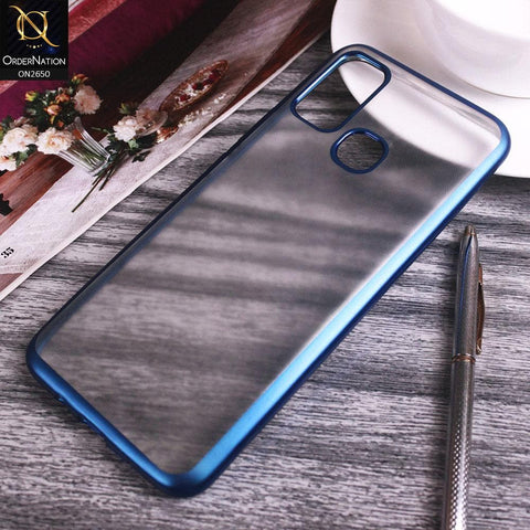 Infinix Hot 9 Play Cover - Royal Blue - Matte Colors Look Semi Transparent Soft Case