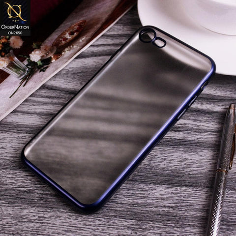 iPhone 8 / 7 Cover - Blue - Matte Colors Look Semi Transparent Soft Case