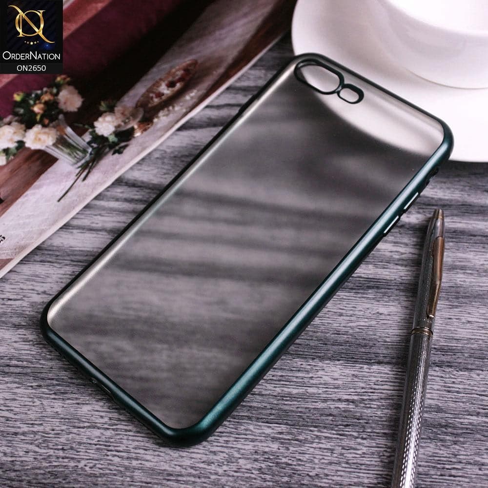 iPhone 8 Plus / 7 Plus Cover - Green - Matte Colors Look Semi Transparent Soft Case