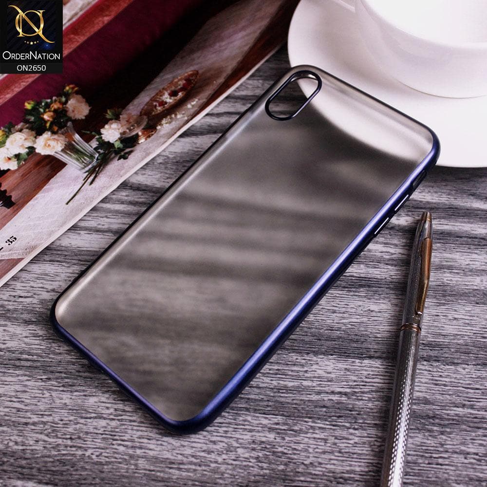 iPhone XS Max Cover - Blue - Matte Colors Look Semi Transparent Soft Case
