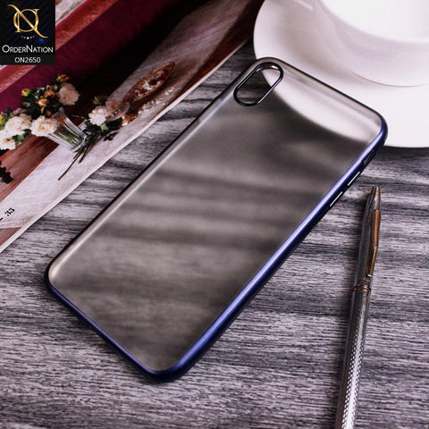 iPhone XS Max Cover - Blue - Matte Colors Look Semi Transparent Soft Case