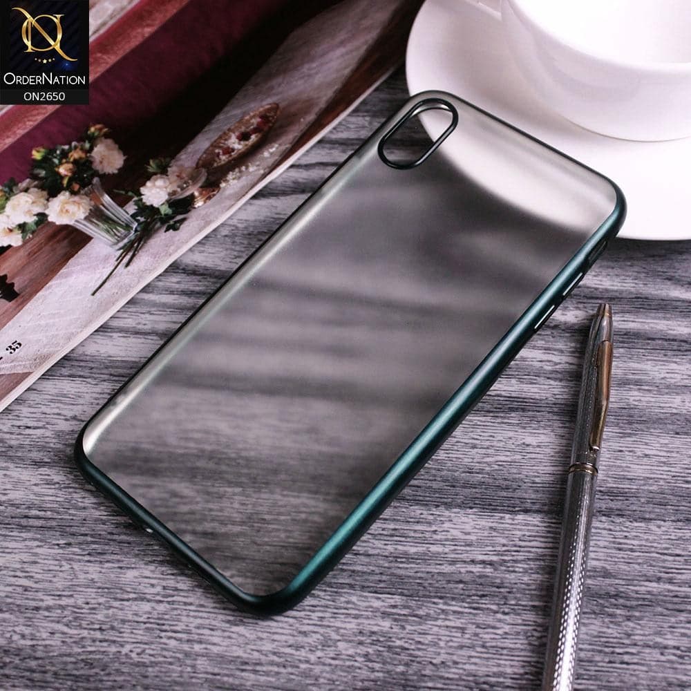 iPhone XS Max Cover - Green - Matte Colors Look Semi Transparent Soft Case