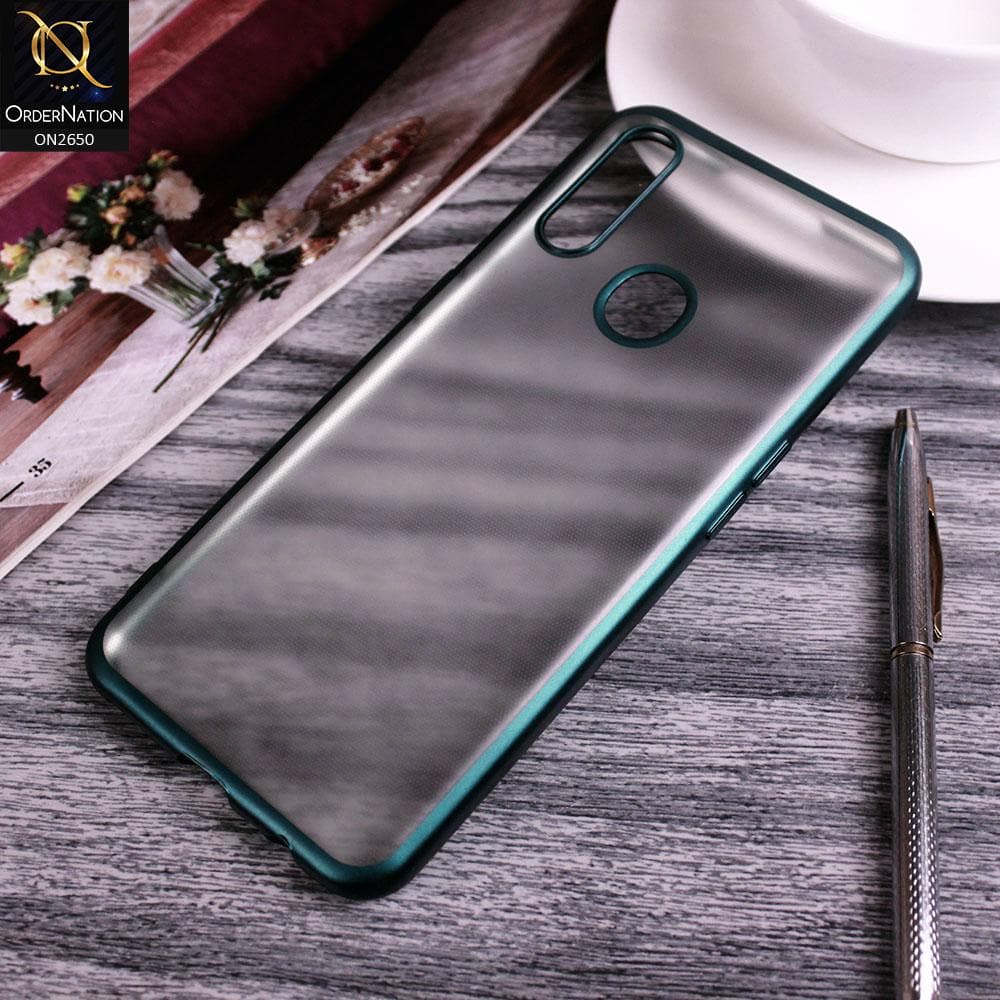 Oppo A8 Cover - Green - Matte Colors Look Semi Transparent Soft Case