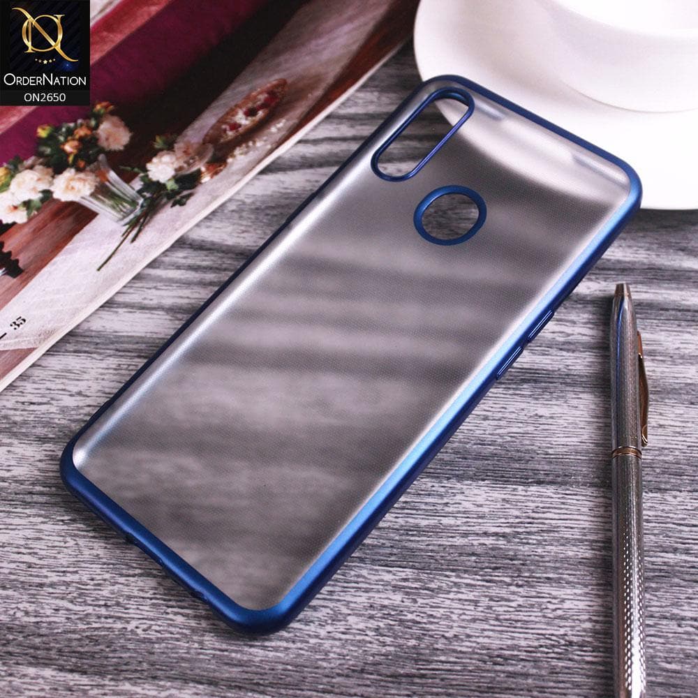 Oppo A8 Cover - Royal Blue - Matte Colors Look Semi Transparent Soft Case