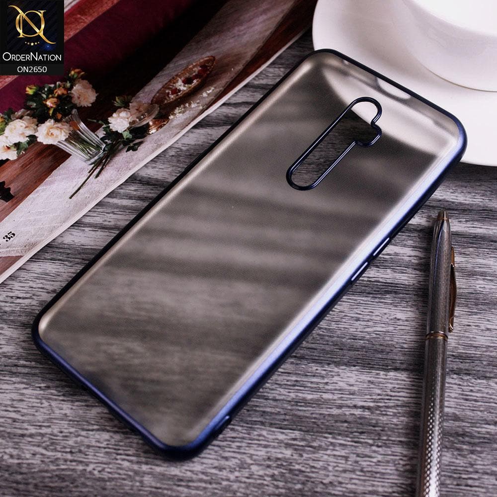 Oppo Reno 2Z Cover - Royal Blue - Matte Colors Look Semi Transparent Soft Case