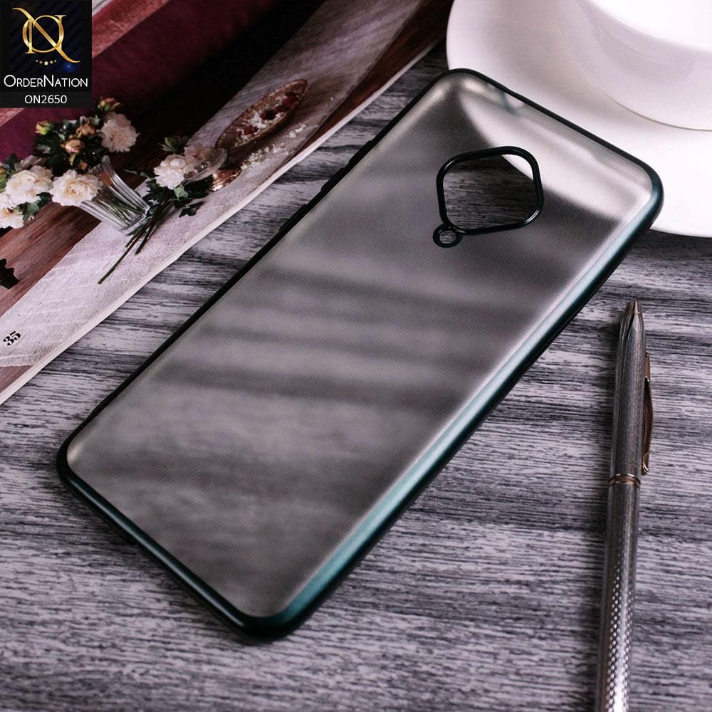 Vivo S1 Pro Cover - Green - Matte Colors Look Semi Transparent Soft Case