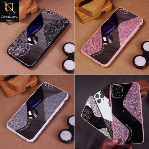 iPhone 6S / 6 Cover - White - New Stylish Ziggy Mirror Not Moving Glitter Soft Case