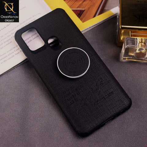 Samsung Galaxy A21s Cover - Black - New Stylish Febric Texture Case with Holder