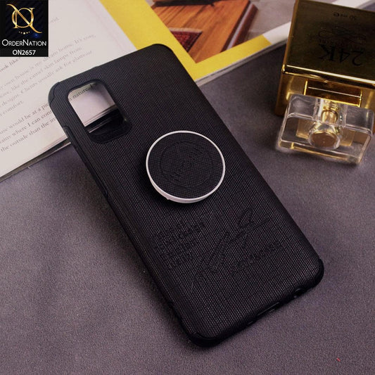 Samsung Galaxy A31 Cover - Black - New Stylish Fabric Texture Case with Holder