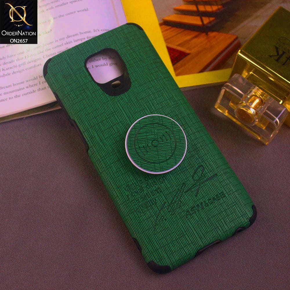 Xiaomi Redmi Note 9 Pro Cover - Green - New Stylish Fabric Texture Case with Holder