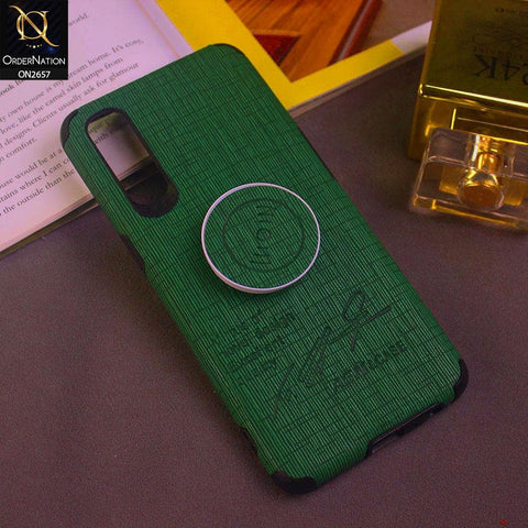 Oppo Reno 3 Pro Cover - Green - New Stylish Fabric Texture Case with Holder
