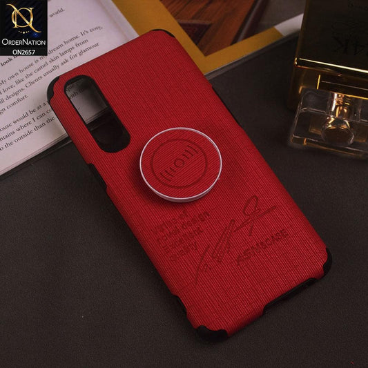 Oppo Reno 3 Pro Cover - Red - New Stylish Fabric Texture Case with Holder