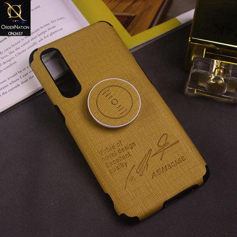 Oppo Reno 3 Pro Cover - Yellow - New Stylish Fabric Texture Case with Holder