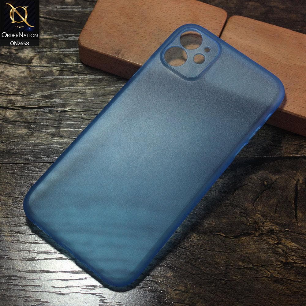 iPhone 11 Cover - Blue - Ultra Thin Colored Semi-Transparent Paper Shell Case