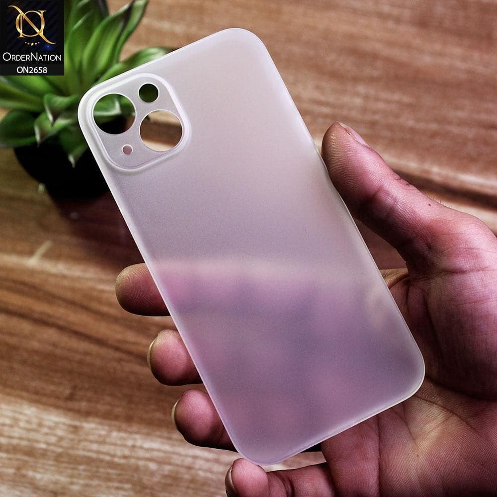 iPhone 13 Cover - White - Ultra Thin Colored Semi-Transparent Paper Shell Case