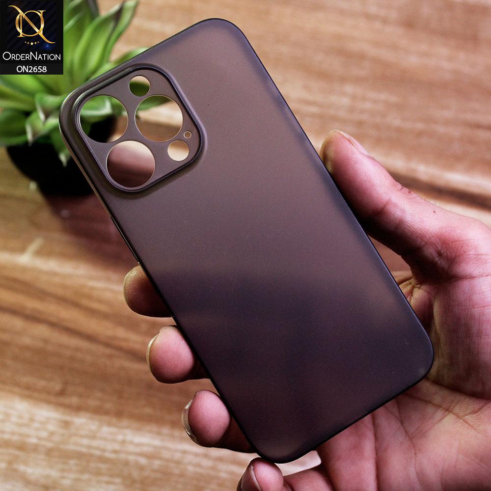 iPhone 13 Pro Max Cover - Black - Ultra Thin Colored Semi-Transparent Paper Shell Case