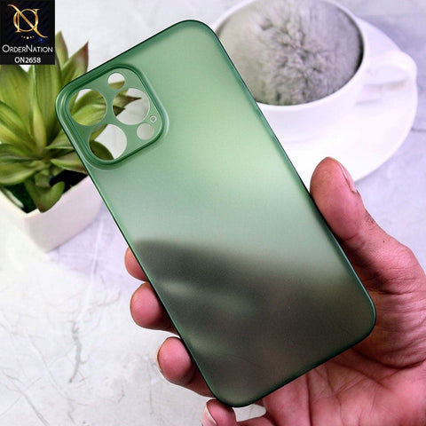 iPhone 13 Pro Max Cover - Green - Ultra Thin Colored Semi-Transparent Paper Shell Case