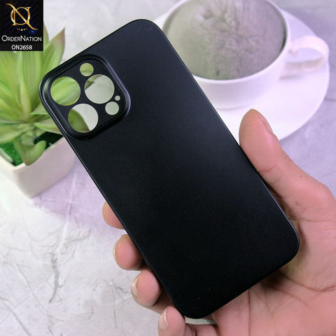 iPhone 13 Pro Max Cover - Jet Black - Ultra Thin Colored Semi-Transparent Paper Shell Case