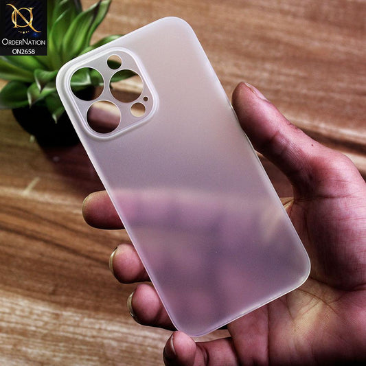 iPhone 13 Pro Max Cover - White - Ultra Thin Colored Semi-Transparent Paper Shell Case