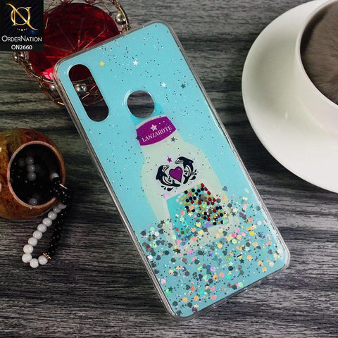Samsung Galaxy A20s - Cyan - Glamorous Look Glitter Shine Tpu Case - Glitter Does Not Move