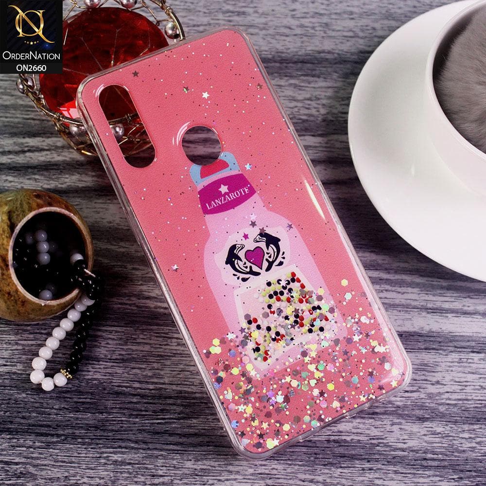 Samsung Galaxy A20s - Dark Pink - Glamorous Look Glitter Shine Tpu Case - Glitter Does Not Move