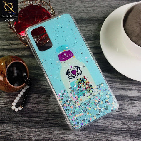 Oppo A92 - Cyan - Glamorous Look Glitter Shine Tpu Case - Glitter Does Not Move