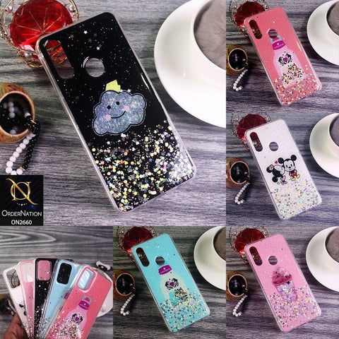 Oppo Reno 4 - Cyan - Glamorous Look Glitter Shine Tpu Case - Glitter Does Not Move