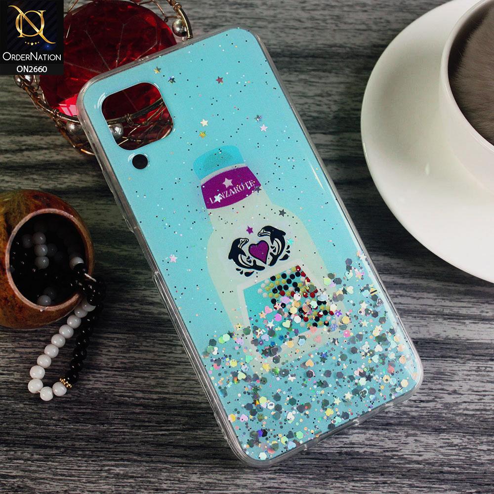 Huawei Nova 7i - Cyan - Glamorous Look Glitter Shine Tpu Case - Glitter Does Not Move