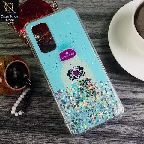 Oppo Reno 4 - Cyan - Glamorous Look Glitter Shine Tpu Case - Glitter Does Not Move