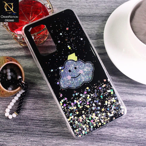 Vivo V19 - Black - Glamorous Look Glitter Shine Tpu Case - Glitter Does Not Move