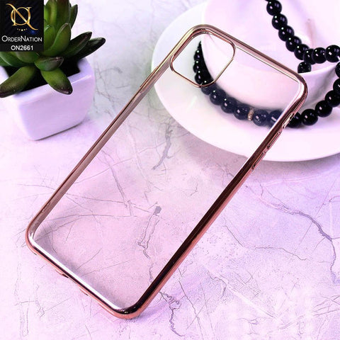 iPhone 11 Pro Max Cover - Golden - Soft Electroplated Colorful Borders Case