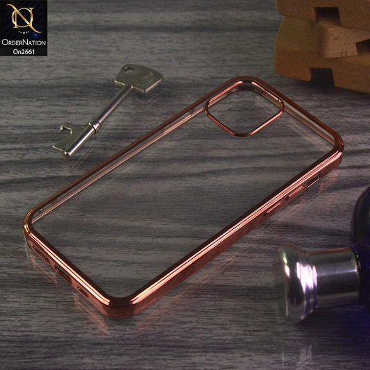 iPhone 12 Mini - Rose Gold - Soft Electroplated Colorful Borders Case