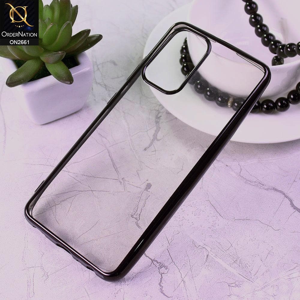 Samsung Galaxy A72 Cover - Black - Soft Electroplated Colorful Borders Case