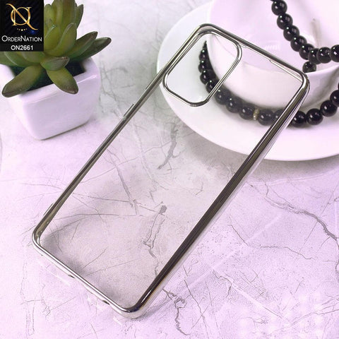 Samsung Galaxy A72 Cover - Silver - Soft Electroplated Colorful Borders Case