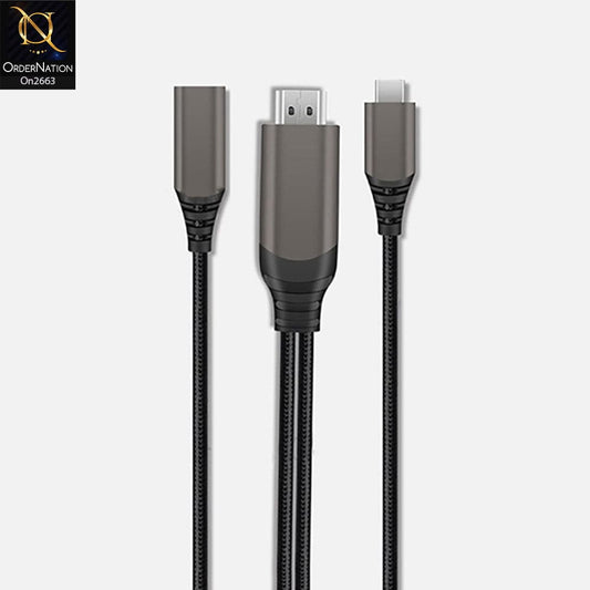 Gray - WIWU X10 Type-C To HDMI Multi-Function Data Cable