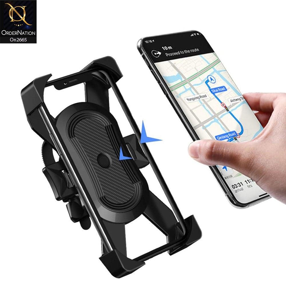 Black - WiWU PL800 Bicycle Phone Holder Universal Motorcycle Mobile Phone Holder Handlebar Mount
