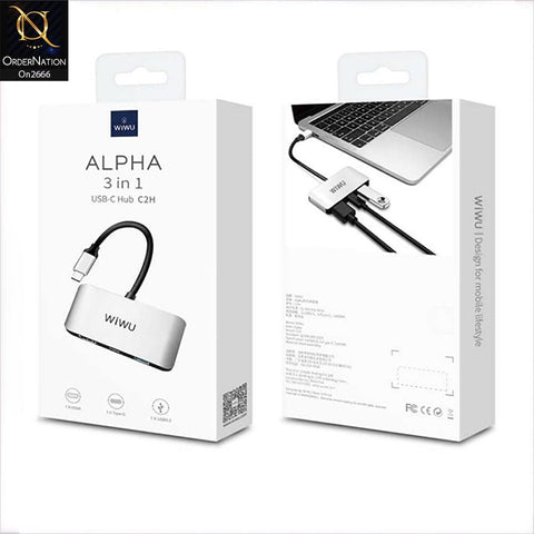 Silver - Wiwu Appolo C2H 3 In 1 Type C+Hdmi+Usb 3.0 – Grey