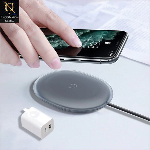 Wireless Charger - Black - Baseus Jelly Wireless Induction Charger 15W