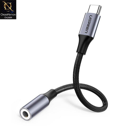 Black - UGREEN 30632 USB C To 3.5mm Aux Female Audio Cable