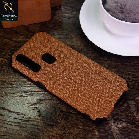 Oppo A8 - Brown - Soft New Fresh Look Jeans Texture Case