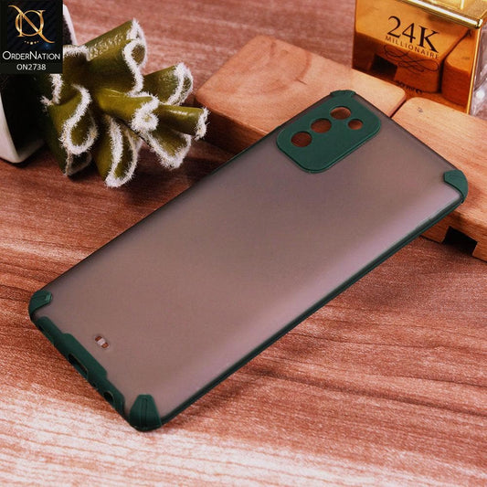 Samsung Galaxy A02s Cover - Green - New Semi Transparent Matte Anti-Drop Camera Protection Case